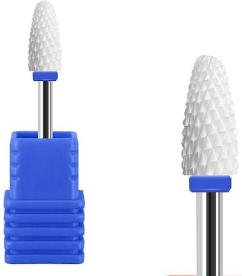 Ceramic Nail Drill Bit with Flame Shape Blue