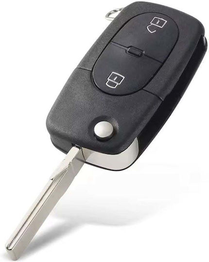 Techstar Husa Pentru Chei Auto Cu 2 Butoane Compatibil Vw Golf Mk4 Passat B5 Bora 1998–2001 Lama Hu66 Baterie Cr1620