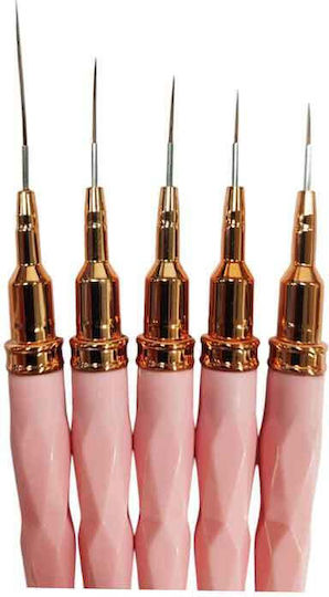 Nail Art Brush Set Fine Tip 5 Pieces – Nail Art Brush Set 5pcs