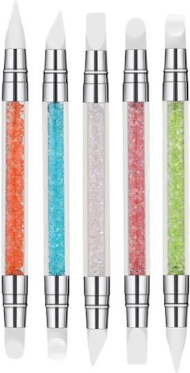 Nail Art 4D Silicone Double Sided Brushes 5 Pcs
