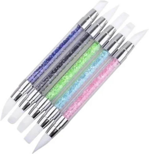 Nail Art 4D Silicone Double Sided Brushes 5 Pcs
