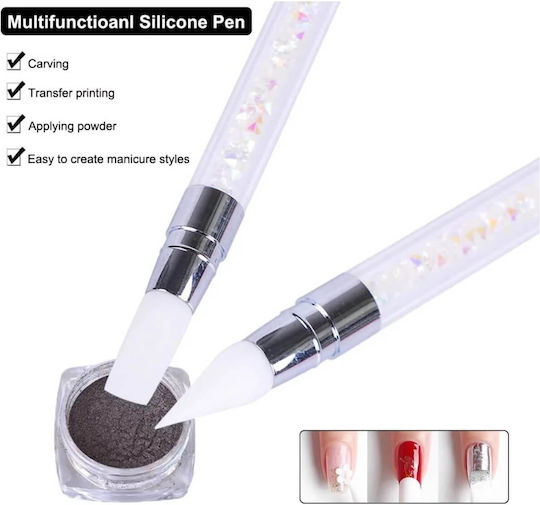 Nail Art 4D Silicone Double Sided Brushes 5 Pcs