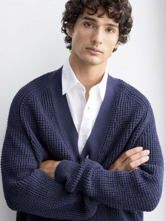 Herren Fleecejacken & Strickjacken mit Buttons Marineblau
