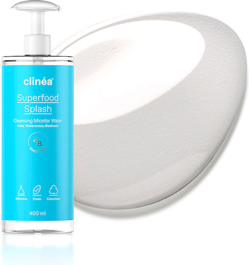 Clinea Superfood Splash Apă micelară Îndepărtare Machiaj Față 400ml