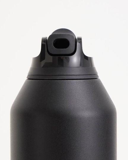Chilly's Series 3 Flip Μπουκάλι Θερμός Ανοξείδωτο BPA Free 500ml Onyx Black με Επιστόμιο, Θηλιά και Καλαμάκι
