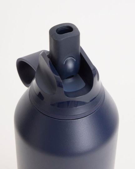 Chilly's Series 3 Flip Bottle Thermos Stainless Steel BPA Free 500ml Astral Navy Blue with Mouthpiece, Loop and Straw
