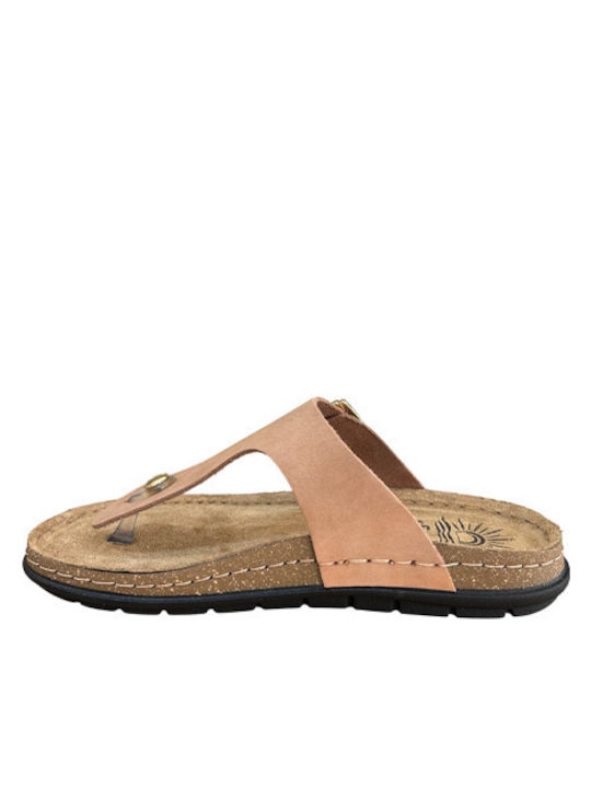 Leather Women's Flat Sandals Pink