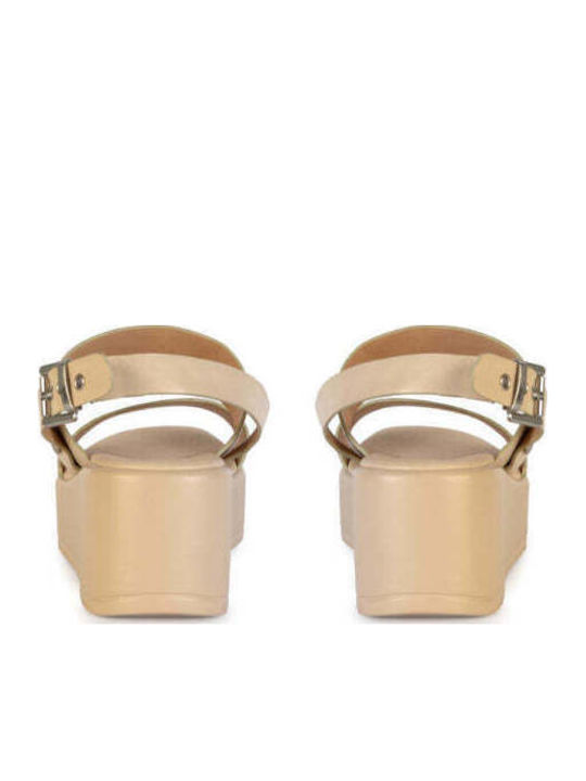 Flache Damen Anatomisch Flatforms Beigen