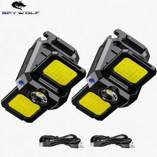 Spywolf Mini Ultra Strong LED Waterproof Multipurpose COB Rechargeable Flashlight Type-C Port 6 Pcs TC-563