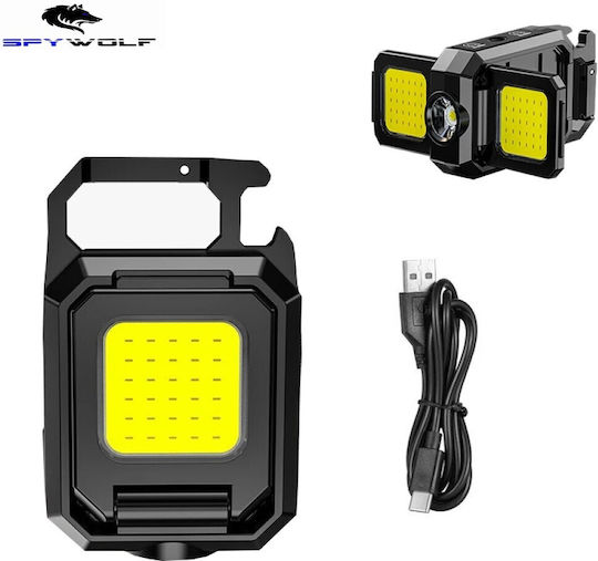 Spywolf Mini Ultra Strong LED Waterproof Multi-Purpose Flashlight COB Rechargeable Type-C Port 4pcs TC-561