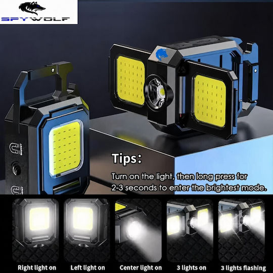 Spywolf Mini Ultra Strong LED Waterproof Multipurpose COB Rechargeable Flashlight Type-C Port 6 Pcs TC-563