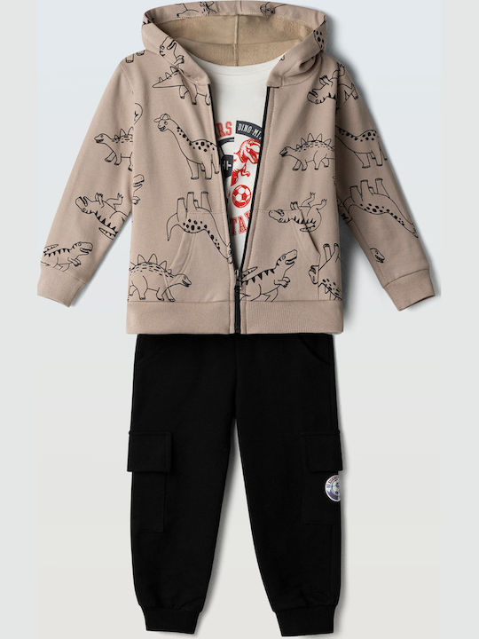 Kids Tracksuits With Beige Jacket 2 Pieces