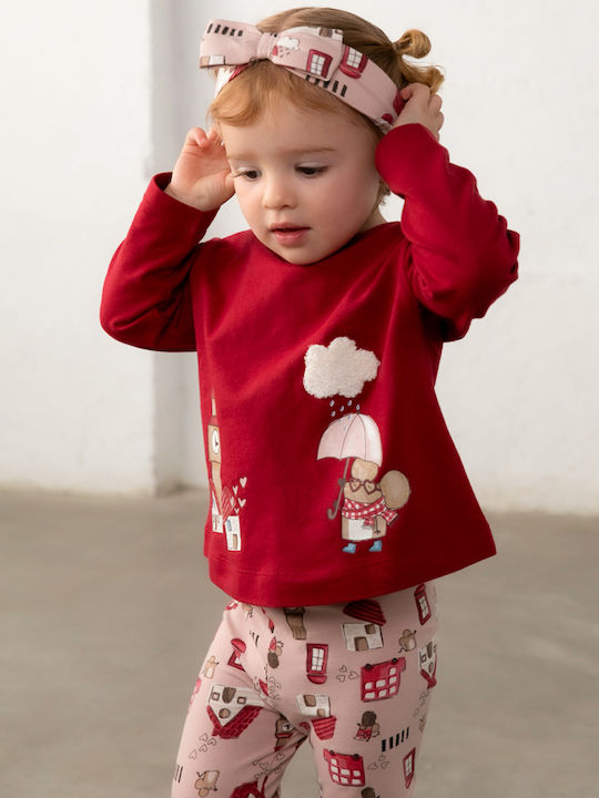 Kids Set with Leggings Winter 2 Pieces Burgundy
