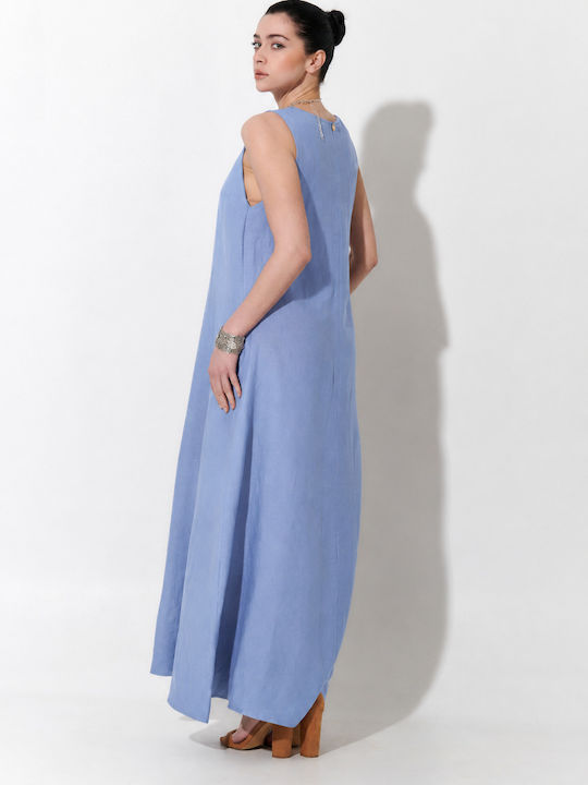 Summer Maxi Slip Dress for Wedding Christening Sky Blue
