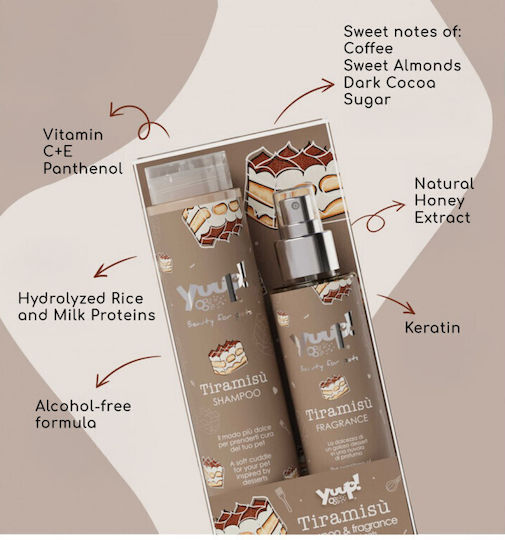 Yuup Set Șampoane și Parfumuri Pentru Câini și Pisici Tiramisù Delicios Parfum
