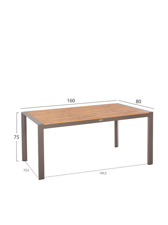 Set de Masă pentru Exterior Hilliard 7 Piese Șampanie