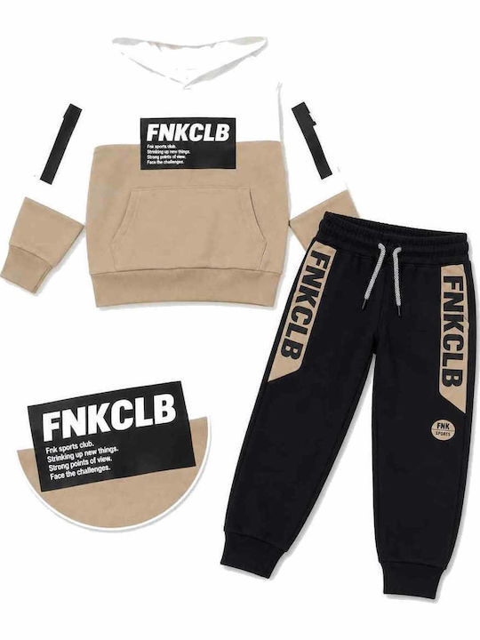 Kids Tracksuits White-Beige-Black 2 Pieces