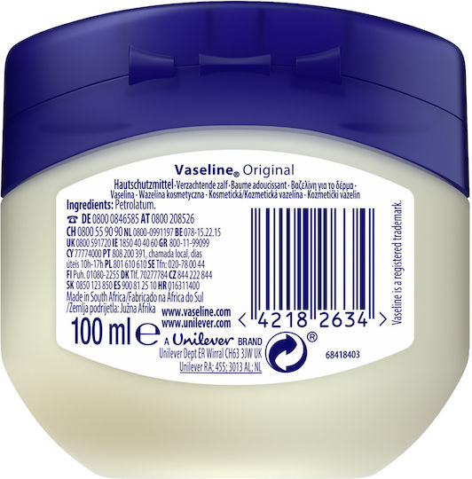 Vaseline Original Pure Petroleum Jelly Vaseline for Healing 100ml