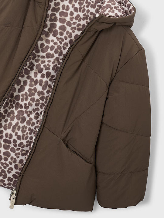 Kids Casual Short Hooded Jacket Chestnut