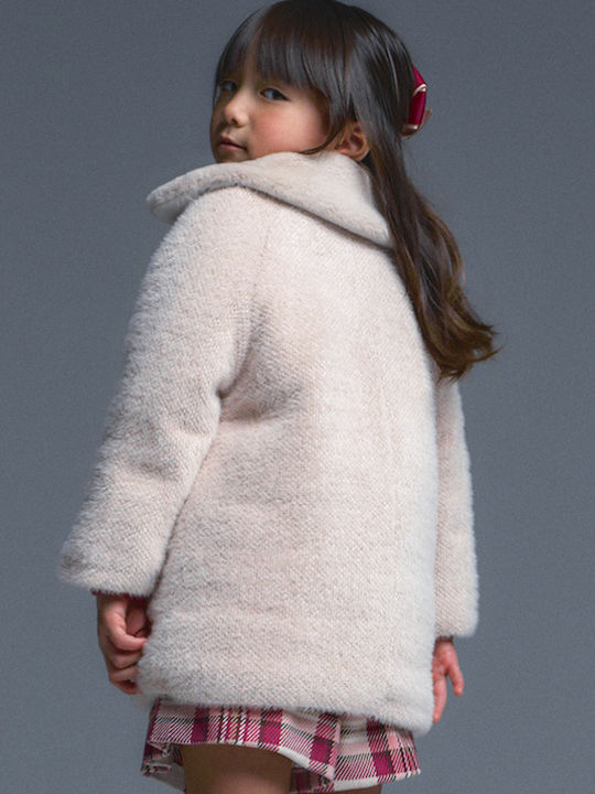 Kids Short Coat Beige Open