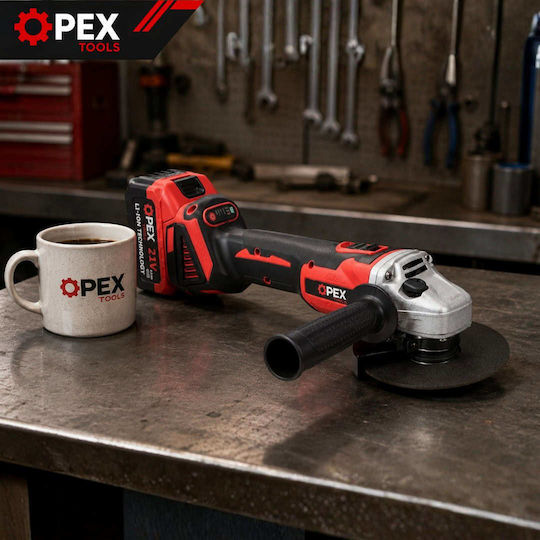 Erem OPX28010 125mm Battery Brushless Angle Grinder with Speed Adjustment 2x3Ah