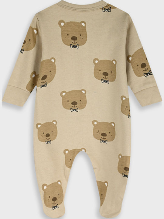 Energiers Energino Baby Set Onesie with Cap Beige-Brown 2 Pieces
