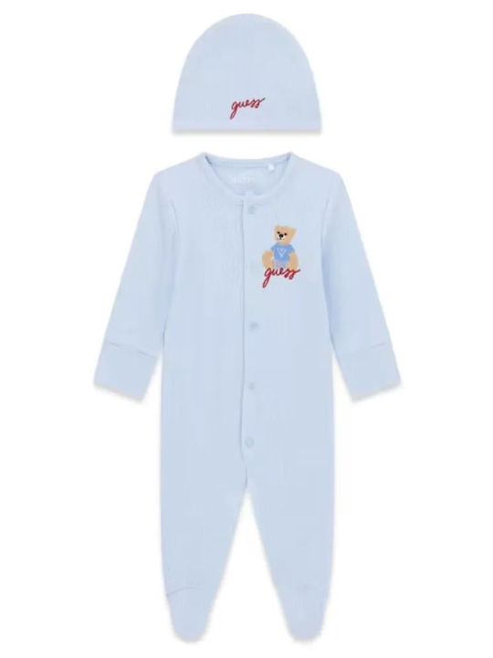 Guess Set Onesie With Cap Light Blue
