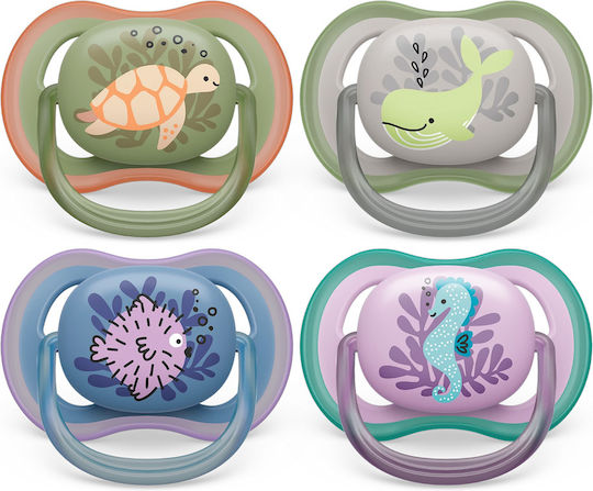 Philips Ultra Air Orthodontic Pacifiers Silicone with Case I Love Mama - Blue for 0-6 months 2pcs