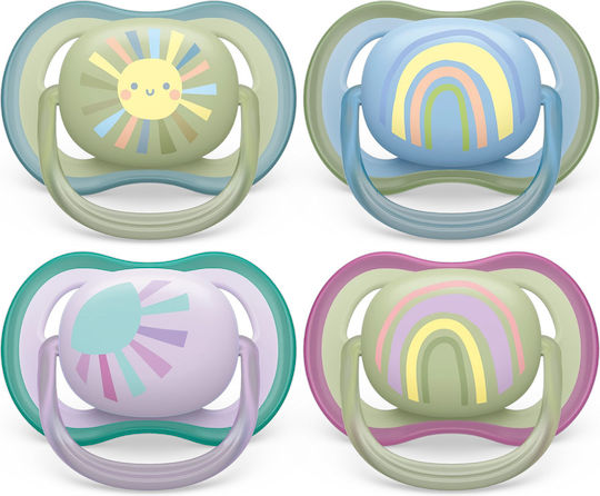 Philips Ultra Air Orthodontic Pacifiers Silicone with Case I Love Mama - Blue for 0-6 months 2pcs