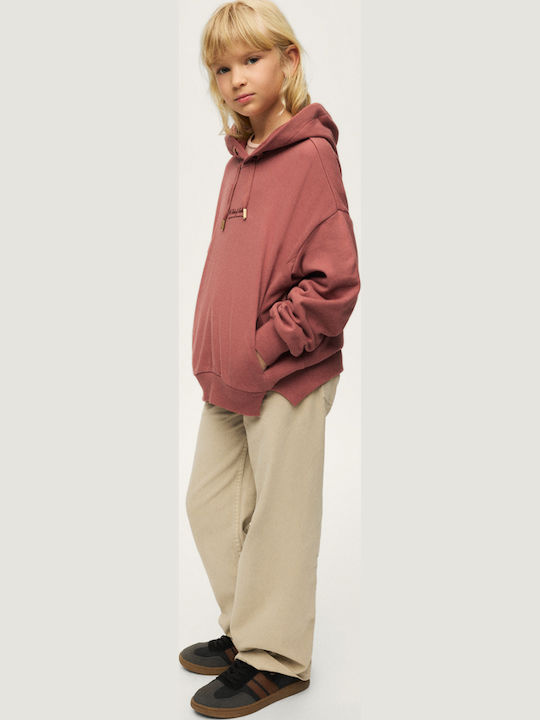Kinder-Sweatshirt mit Kapuze und Taschen Rot