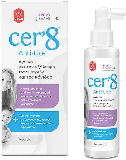 Cer'8 Lice Treatment Lotion in Spray for Prevention Against Lice Odourless 125ml
