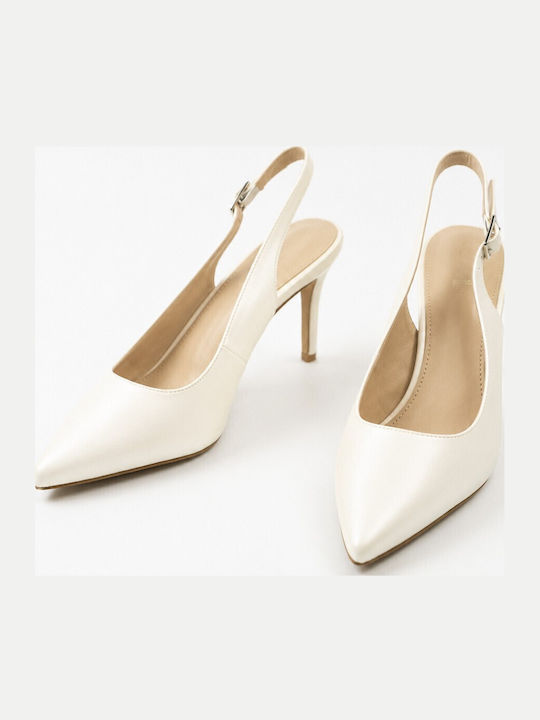 Pointed Toe Heels with Stiletto Heel Beige