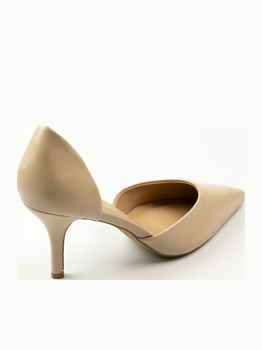 Pointed Toe Heels with Stiletto Heel Beige