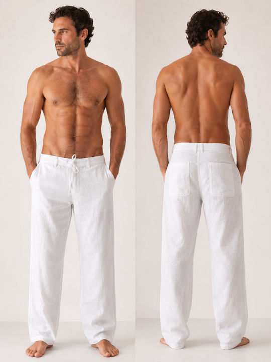 Damen Leinenhose Weiß