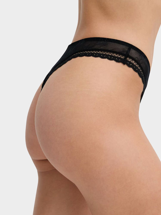 Women's String with Black Lace