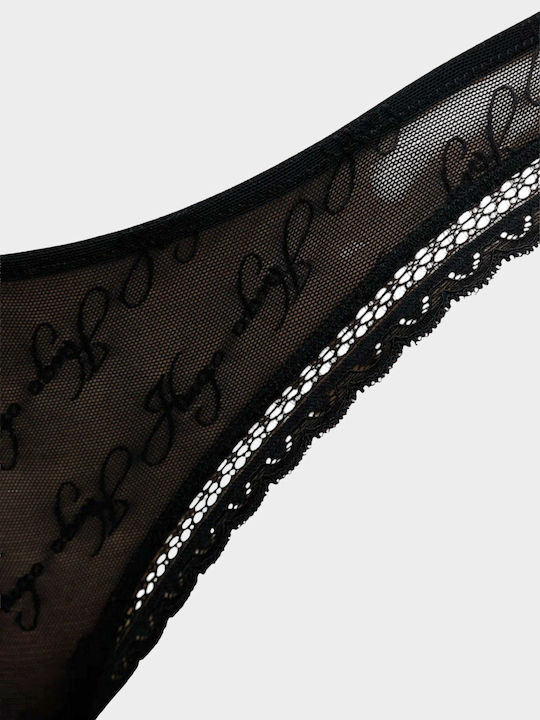 Women's String with Black Lace