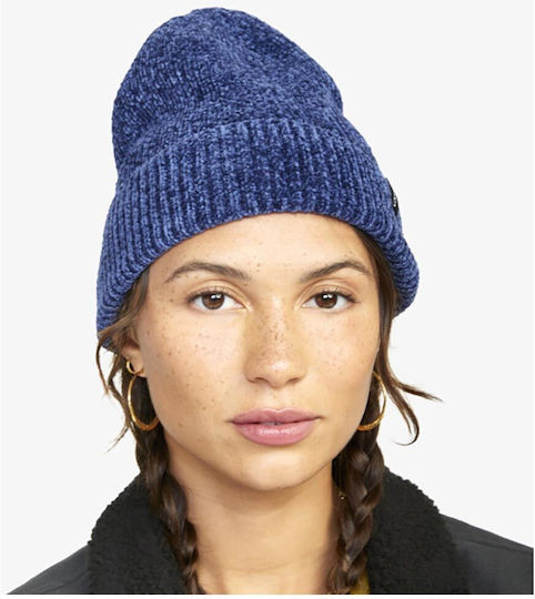 Beanie Women's Knitted Beanie in Blue Color