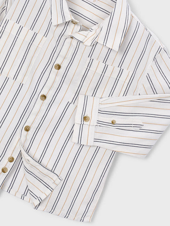 Kids Striped Long-Sleeved Shirt Dark Blue