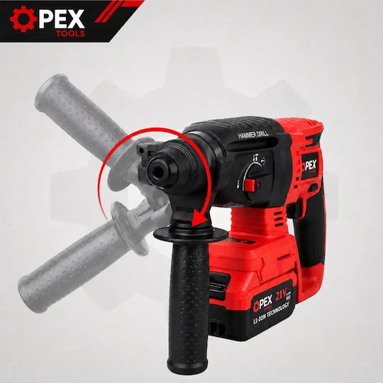 Erem OPX28007 Angle Grinder, Drill Driver, Impact Driver & Hammer Brushless 21V with 2 Batteries 3Ah and Case