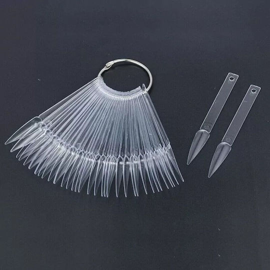 Nail Sample Book Keychain Stiletto 50pcs Milky