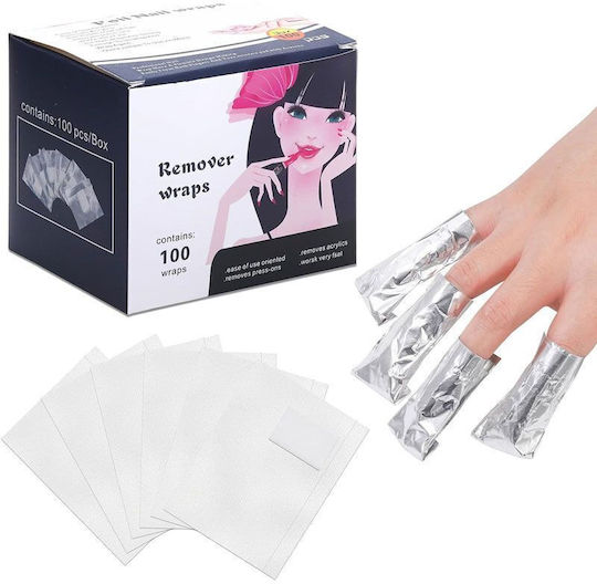 Nail Polish Remover Foil Wraps 100 Pieces