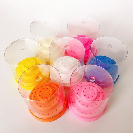 Bur Holders 48 Hole Case for 48 Bits Yellow White Purple Green Pink