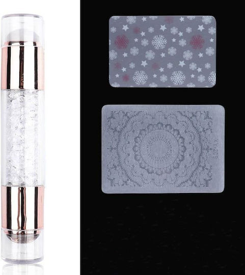 Silicone Nail Print 1 Piece & 2 Plates – Silicone Stamp Double