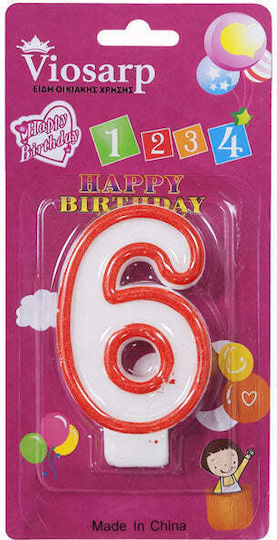 Lumanare De Ziua De Naștere 6 – Lumanare Număr Happy Birthday