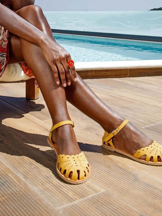 Flatforme Sandale Casual Damă Olympia Verde De Catifea