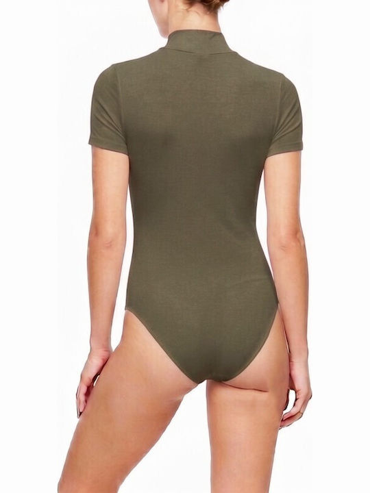 Micromondal Bodysuit Turtleneck Khaki