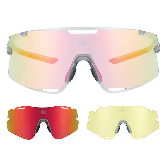 Rockbros Cycling Glasses with Grey Frame and Transparent / Photochromic / Polarized Lenses