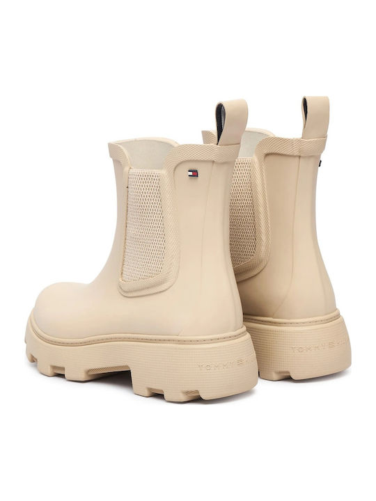 Women's Ankle Boots with Mid Heel Beige