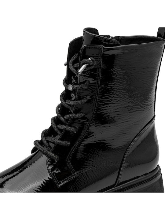 Damen Stiefeletten aus Lackleder Schwarz