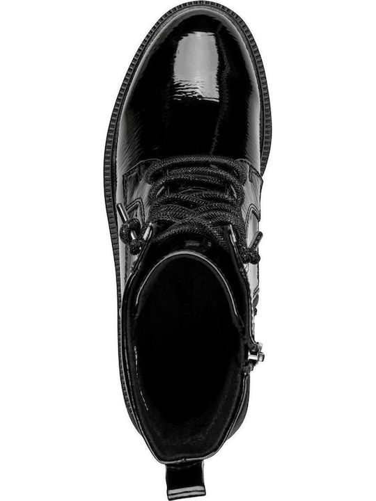 Damen Stiefeletten aus Lackleder Schwarz